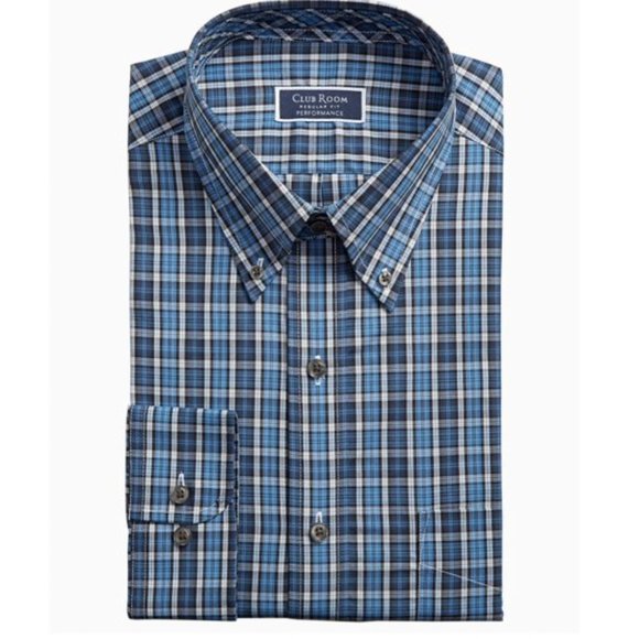Club Room Mens Plaid Regular Fit Button-Down Shirt - Picture 1 of 7